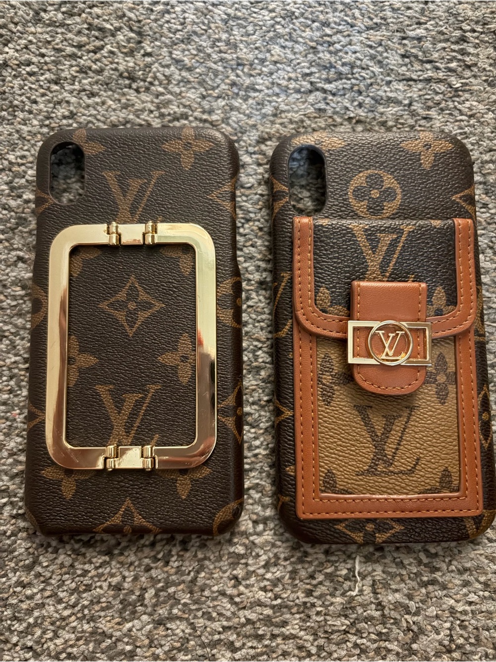 Brown Monogram Phone Case with Gold Accent IPhone 14pro
